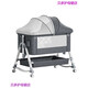 OIMG Tragbares bewegliches Babybettfalt faltbares und niedriges Einstellungsspitzen großes Bett Baby Cradle Bett Bb Bett Anti-Spill Milchbett + Matratze + Moskitonetz + Aufbewahrungskorb + Lagerung + Windel
