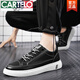 CARTELO men's shoes summer casual leather shoes men's versatile one-piece sports flat shoes leather surface waterproof work little white trendy shoes N695 white 42
