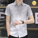 Camiseta clásica de autos (Laoyeche) Camisa de altura corta de seda de seda para hombres Camisa informal de estilo de verano para hombres para una camisa de pulgada de cuello cuadrada de mangas versátiles versátiles de alta gama 844 verde XL