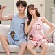 
Yalu 2025 new trendy couple pajamas summer cotton vest sleeveless suit men and women can wear summer home clothes 1283 blue dolphin vest QXX L men--
