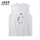 Jeep Spirit Summer Trendy Round Cuella sin mangas Camiseta Vest American Vest American Fitness Creative Creative Top Top Loose Black Vest delantero Izquierda Pequeña K1098 Dos piezas de Small S Recomendadas 70-80Jin [Jin equivale a 0.5 kg]
