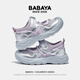 Baba Duck Children's Sandals 2026 New Girls and Children's Shoes Versatile Beach Shoes Summer Boys Sports and Leisure River Walking Silver Purple 28 Suitable for Feet Length 17.7cm