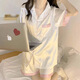 Zipjbxins Frühlings- und Herbst-Eis Silk Kurzarm-Shorts Pyjama Frauen Sommer Fühlen Sie sich lässige Heimbekleidungskleidung mit hoher Qualität-YFY-9901 m [Vorgeschlagen 80-100jin [Jin ist 0,5 kg]]