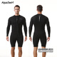 AQUASWIRL AQUASWIRL men's 2mm long-sleeved shorts one-piece surfing suit sun protection warm wetsuit swimsuit summer and autumn snorkeling cover 2mm men's S
