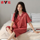 
Yalu Light Luxury New Pajamas for Women in Summer Thin Pure Cotton Short Sleeve Cropped Pants Home Clothing Women's Summer Outdoor Set 9898 3XL [160-180Jin [Jin equals 0.5 kg]]