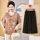 SZVB Mutteranzug 50-60 Jahre alt modische Sommeranzug Set mit mittleren und älteren Frauen altersreduzierende Mode High-End New Chinese Special Body 200jin [Jin entspricht 0,5 kg] Farbe Nr. 1 einteilige Top + Off-White Hosen 691 3xl empfohlen 110-130jin [Jin Equals Equals 0,5 kg]