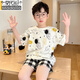 Modal Boy Pyjamas Kinder Sommer Dünne reine Baumwolle kurzärmelige Kinder mittelgroße Kinder 12-jährige Mode modische Sommer-Heimkleidung 653 [100% Baumwolle] 5xl empfohlen 160-165 cm Gewicht 95-110jin [Jin gleich 0,5 kg]