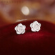RSRDDY Old Phoenix 999 pure silver women's niche camellia earrings design new ins light luxury earrings earrings gift camellia earrings