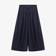 Basic House Basic House/Baijiahao high-waist spliced ​​wide-leg pants for women in summer new style design loose casual skirt pants Navy blue L