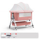Crib Movable Cradle Bett tragbares Zwei-in-Eins-faltbare Multifunktions-BB-Bett Neugeborene Spleißbett Aluminiumlegierung mu yuyun grau 丨 Dream Chase Model [Speicher