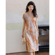 Demana [glossy satin jacquard] summer Chinese style new Chinese cheongsam skirt stand collar shoulder waist-hugging women's dress