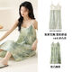 QLTQZQ suspender nightgown gauze summer with chest pad sexy and fashionable summer thin sweet sleeveless pajamas outside home clothes 6624 suspender skirt [cloud woven] XL suggestion [120-140Jin [Jin equals 0.5 kg]]