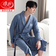 
Langsha waffle bathrobe men's spring and autumn pure cotton medium-length men's nightgown 2025 new water-absorbing integrated bathrobe LJ16822 M [weight 100-120Jin [Jin equals 0.5 kg]]