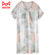 Catman (Miiow) New Nightgown for Women Summer Seda de seda de seda de manga corta Pajama delgada de verano de verano de verano Mint Mint M9928 [mangas cortas/almohadilla sin pecho] M 160