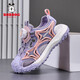 
Babudou children's shoes 2025 summer new style girls sandals middle children fashion princess shoes bag toe anti-slip beach shoes girls' shoes pink purple K983-TBD 35 inner length 22.6cm