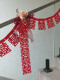 CLCEY Wedding Stair Handrail Decoration Wedding Room Layout Scene Bow Honeycomb Ball Post Hanging Decoration Wedding Flower B3892-Big Red Pearl Ice Wire Cloth 4 meters