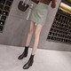 Black small leather skirt skirt for women spring and autumn new high-waist slim pu leather skirt anti-exposure A-line hip skirt black M