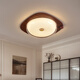 
French old-fashioned bedroom lamp walnut grain glass ceiling lamp American retro eye protection round room master bedroom lamp 3883A model 58cm