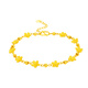 CHINA GOLD Gold Bracelet Women's 999 Pure Gold Stars and Flowers Bracelet Birthday Gift for Girlfriend and Wife Jingsuda Gold Weight About 5.5g*Selected Gift Box