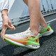 Ultra-light-Carbon-Board-Laufschuhe Sportschuhe für Männer und Schüler-Schüler der physischen Test Ultra-Soft Anti-Odor und atmungsaktive professionelle Marathon-Laufschuhe weiß und grün 9888 39 (245 mm)