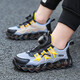 Hongxing Erkeke [Gleicher Stil im Einkaufszentrum] Kings Boys 'Sneakers im Sommer Single Net Atmungsaktives Kinder ohne Schlupf- und Anti-Odor-Jungen rotierende Schnalle Running Net Shoes 3897 Schwarz und Rot [atmungsaktiv