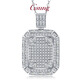 GsunG Platinum Moissanite Pendant PT950 Women's Square Luxury Full Diamond Pendant Sweater Chain Men's Pure Platinum Pendant Priced by Gram, Contact Customer Service Before Buying