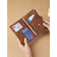 Kangaroo high-end travel passport bag genuine leather texture wallet outdoor leisure men and women retro oil wax simple passport clip air ticket oil wax leather brown color [anti-theft brush]