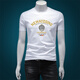 
Sikaman Paul CICAMPAUL men's short-sleeved T-shirt summer round neck mercerized cotton printed casual large size half white [6227#] S [90--120Jin [Jin equals 0.5 kg]]