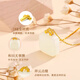 Laofu gold 18K gold inlaid Hetian jade small sugar cube pendant necklace for women 2025 new Wushi brand birthday gift Chinese Valentine's Day