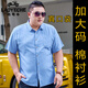 老爷车冰丝大码衬衫男加肥加大号男士棉衬衣宽松薄印花大码半袖肥佬上衣 5155灰绿 2XL (建议140-155斤)