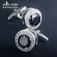 Hengyuanxiang Simple Round blanc Diamond Crystal Cuff Liens de manche à manches masculines Nails de chemise de chemises françaises pourpre pourpre
