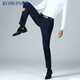 Lomon suit trousers men's no-iron business suit trousers casual pants stretch straight dad pants black regular 33