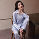 Victoria's Style Pyjama für Frauen im Frühling und Herbst Sommer Sexy Ice Seide Dünne Langarm Französisch Pure Wunsch, reine weiße Hauskleidung zu tragen 6623 Weiß One Size M M.