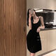 Sexy women's pajamas in summer new style with chest pad suspender nightgown for ladies pure slim and solid color student home clothes 686 gray suspender skirt [with chest pad] M [Suggested 95 Jin [Jin equals 0.5 kg]]