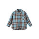 Duojia Boys' Plaid Long-Sleeved Shirt 2025 Spring and Autumn Model Korean Style Fashionable Children's Soft Waxy Top for Medium and Large Children