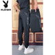 PLAYBOY (PLAYBOY) Pantalones casuales negros de hombres delgados de verano de alta gama hermosos, de moda, versátiles, cómodos y modernos, mangas cortas negras (9885 modelos 34 (155-165) Jin [Jin equivale a 0.5 kg]