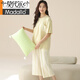 Modal summer women's A-class pure cotton pajamas short-sleeved cropped pants round neck loose simple style home clothing women's suit H9904 M