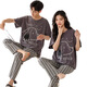 Ukuhpk couple pyjamas Summer Canton à manches courtes Coton Coton Home Men and Women ASPIR