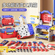 Boîte à outils à vis à vis pour les jouets pour enfants pour garçons de 3 à 6 ans, exercices électriques disassenés et rénovés à la main. Version mise à niveau de la table à trois outils déformée_Trolley Box_Roller Slip