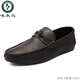 
Woodpecker Beanie Shoes Men's 2025 New Spring Men's Shoes British Men's Casual Leather Shoes Fashion and All-match Leather Casual Board Shoes YL-D826 Brown 39