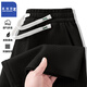 JeansWest Z jacquard shorts men's summer heavyweight five-point pants youth design loose pants T8017 black 3XL