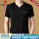 
Pierre cardin high-end ice silk short-sleeved T-shirt for men 2025 summer new thin breathable v-neck half-sleeved cool top 6998 three-button short-sleeved T-shirt gray XL recommendation [130-155Jin [Jin equals 0.5 kg]]