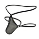
2 packs of men's underwear high-square sexy mesh solid color cool breathable U-convex large bag hollow thong black 1 S
