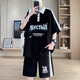 T-shirt à manches à manches courtes Gegusen Summer Boy 12-16 ans Beau Big Children Tendy Casual Suit Trend 6629 blanc (courte manche + short) xl 130-145 Jin [Jin est égal à 0,5 kg]