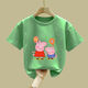 
Remtin Girls Short Sleeve 2025 New Summer T-shirt Clothes Children's Summer Children's Clothes Fashionable Half Sleeve Pig White-JY695 Balloon Pig 100