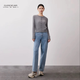 GIRDEAR women's top welfare style old money style versatile round neck wool casual knit cardigan women 148023 gray (4T00131) XL (5 sizes)