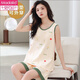Modal with chest pad integrated vest pajamas for women, summer comfortable cotton sleeveless large size home clothing for summer thin style, can be worn out for outer suit vest suit [with chest pad] F9853 M women, recommended 80-100 Jin [Jin equals 0.5 kg]