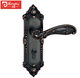 Beyzk Jingu Luxury Luxury de porte de chambre à coucher intérieure M9272 Porte en bois Universal Alliage Zinc Mécanique M9272 Longueur de panneau de bronze bleu 218 mmx Largeur 55 mm