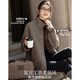 Demana Barn style outfit Winter retro workwear style old money sense sheep wool stand collar loose mid-length women's jacket