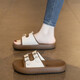 Zapatillas de suela gruesa para mujeres en verano Wear 2025 Nuevas chanclas de playa de moda para mujeres sandalias sandalias de excursión casual Khaki 37